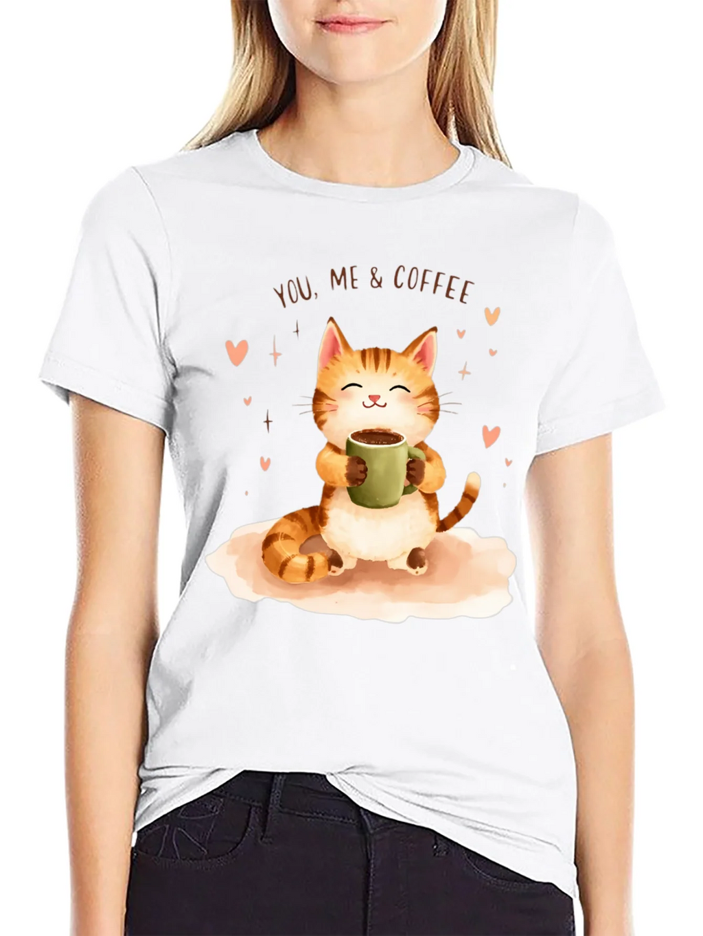 Cat & Coffee Graphic T-Shirt product image 8