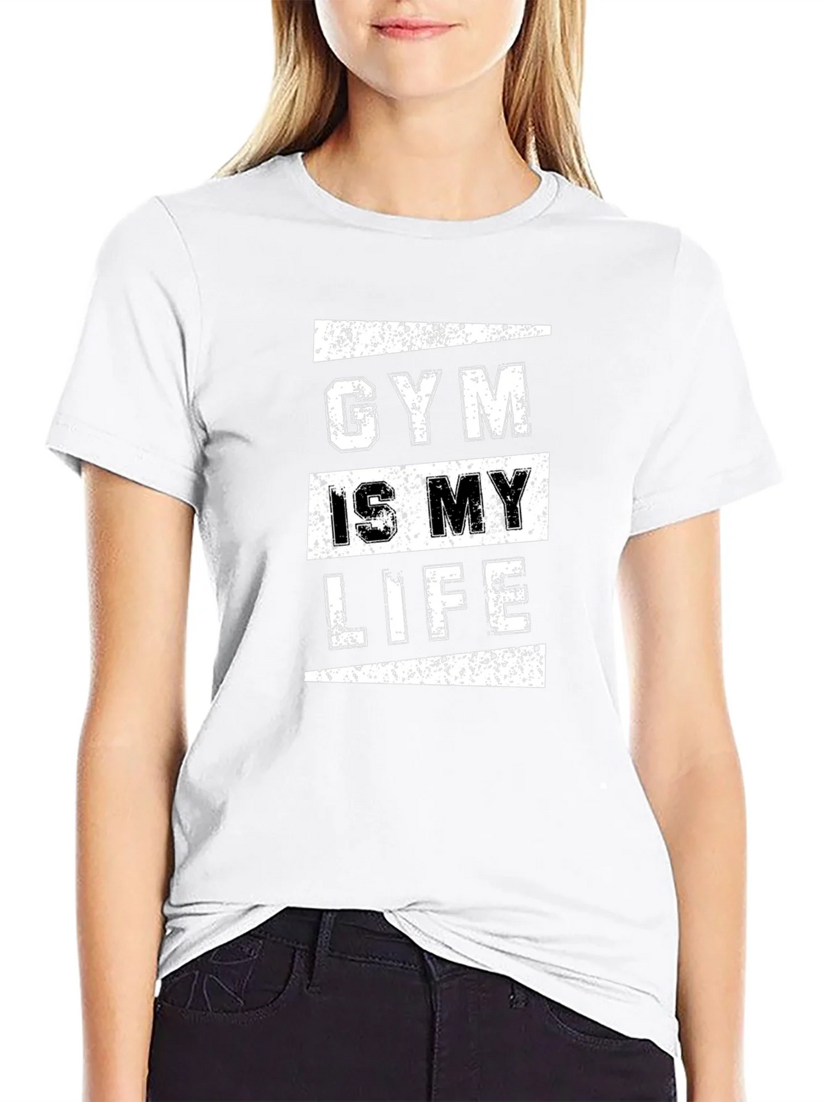 Gym Is My Life Graphic Tee - Black Cotton T-Shirt product image 5
