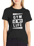 Gym Is My Life Graphic Tee - Black Cotton T-Shirt product image 1