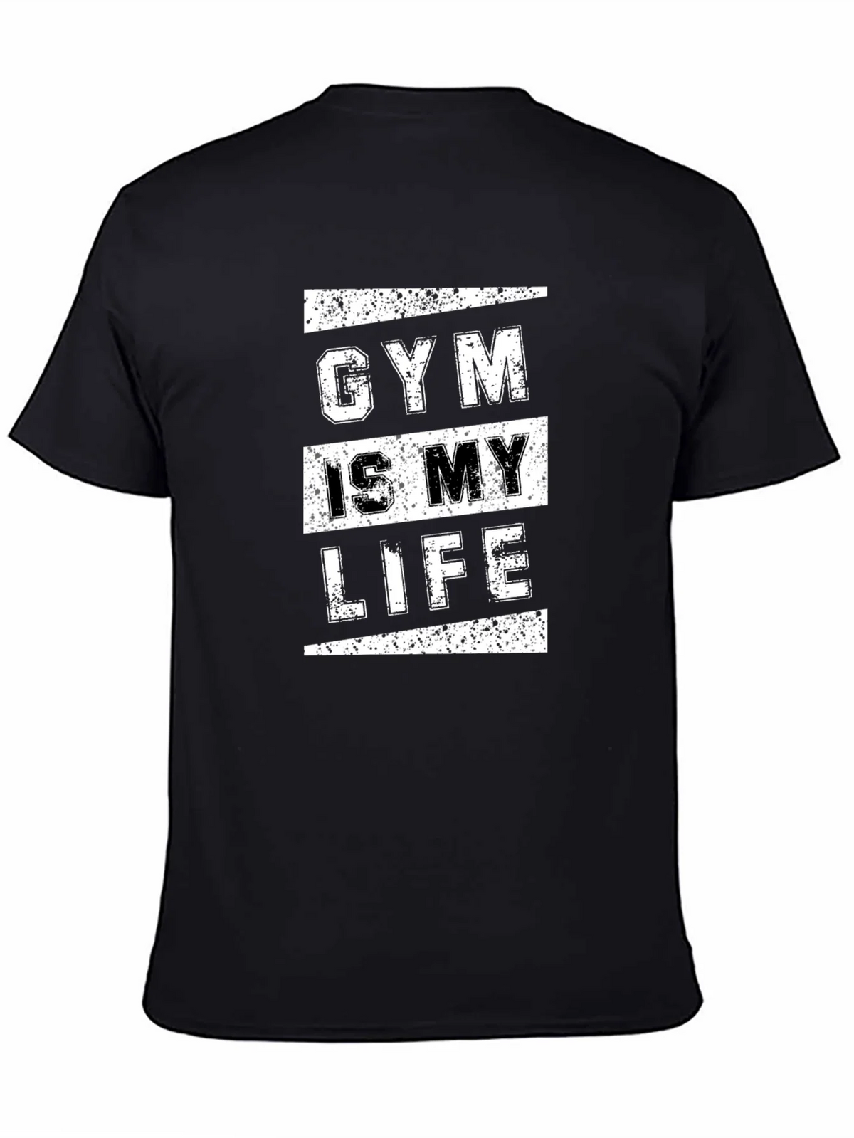 Gym Is My Life Graphic Tee - Black Cotton T-Shirt product image 2
