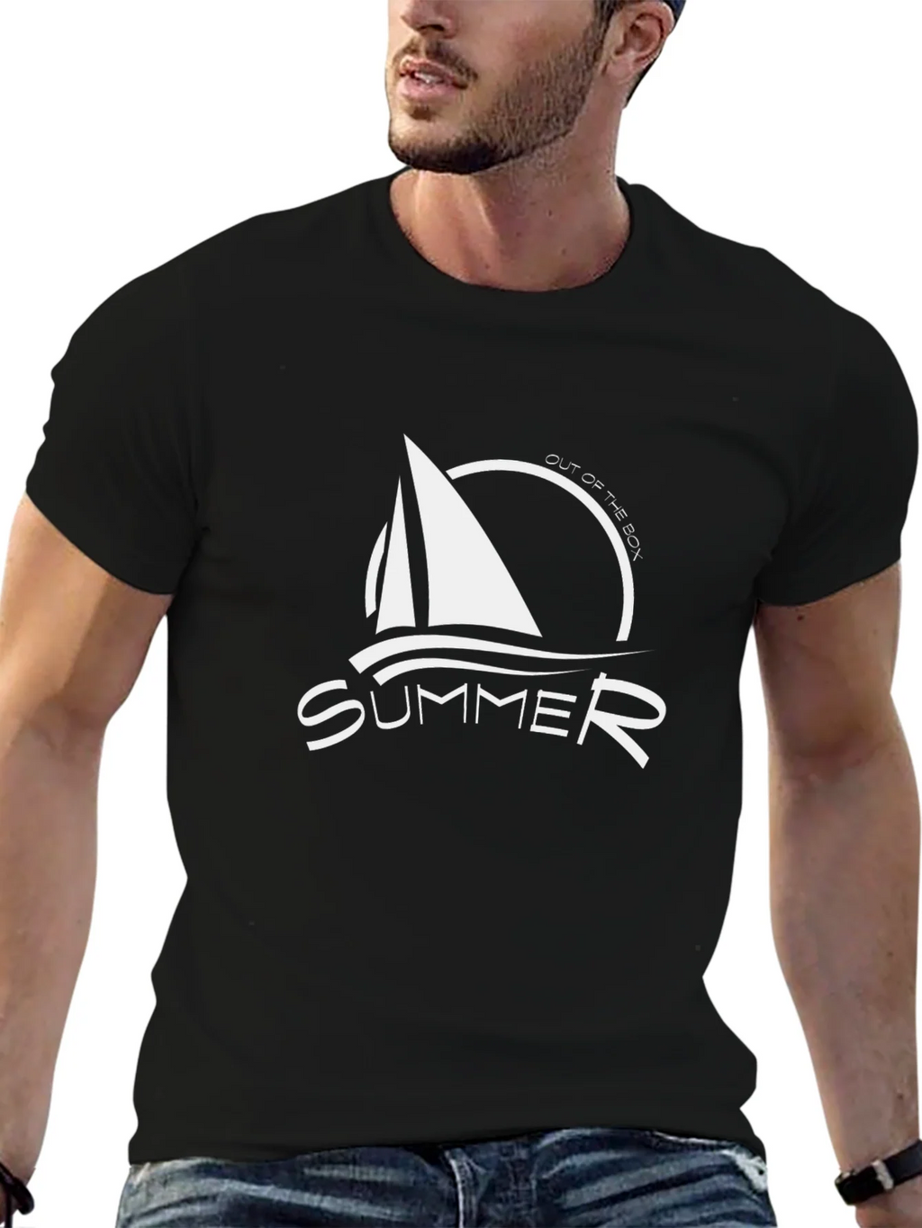Summer Sailboat Graphic Tee - Black product image 2