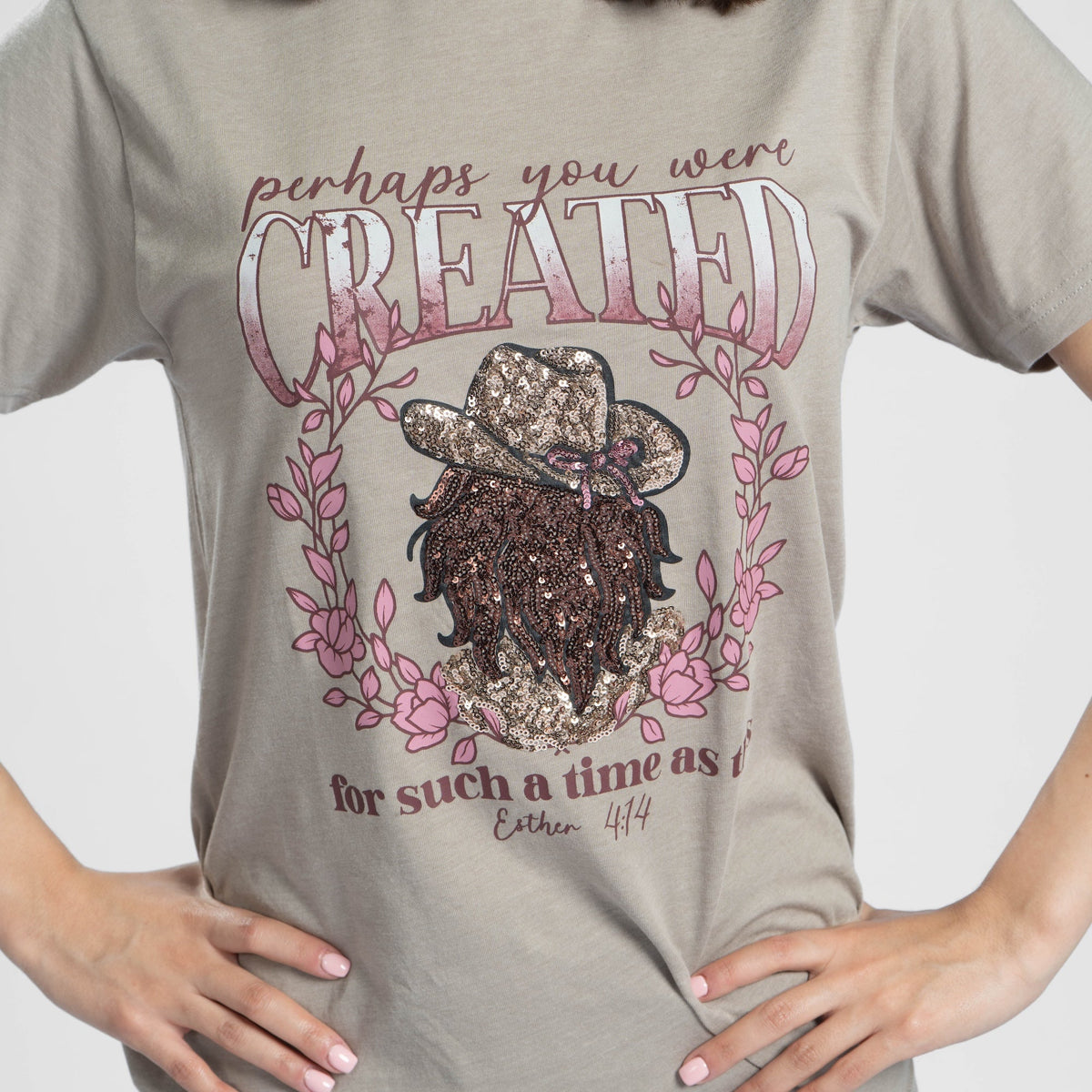 Embellished Perhaps you were Created Sequin Tee - 15 product image 2