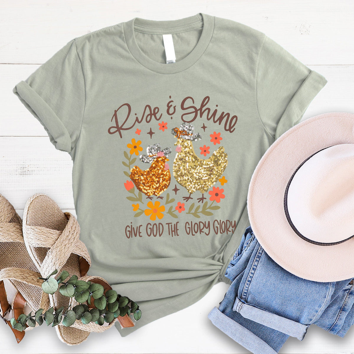 Embellished Rise and Shine Sequin Tee product image 1
