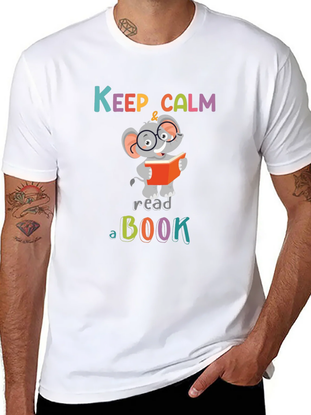 Keep Calm & Read a Book Graphic Tee - Elephant Reader product image 7