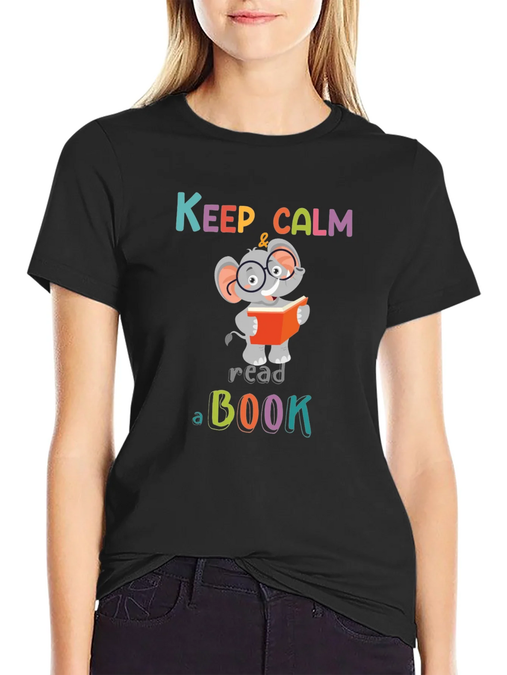 Keep Calm & Read a Book Graphic Tee - Elephant Reader product image 2