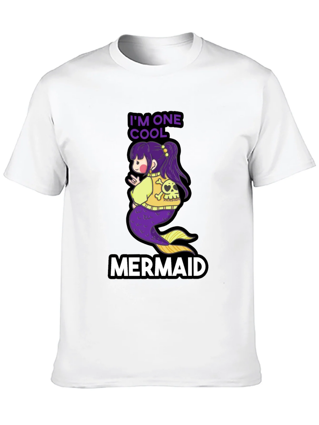 Cool Mermaid T-Shirt - Black Cotton Tee product image 2