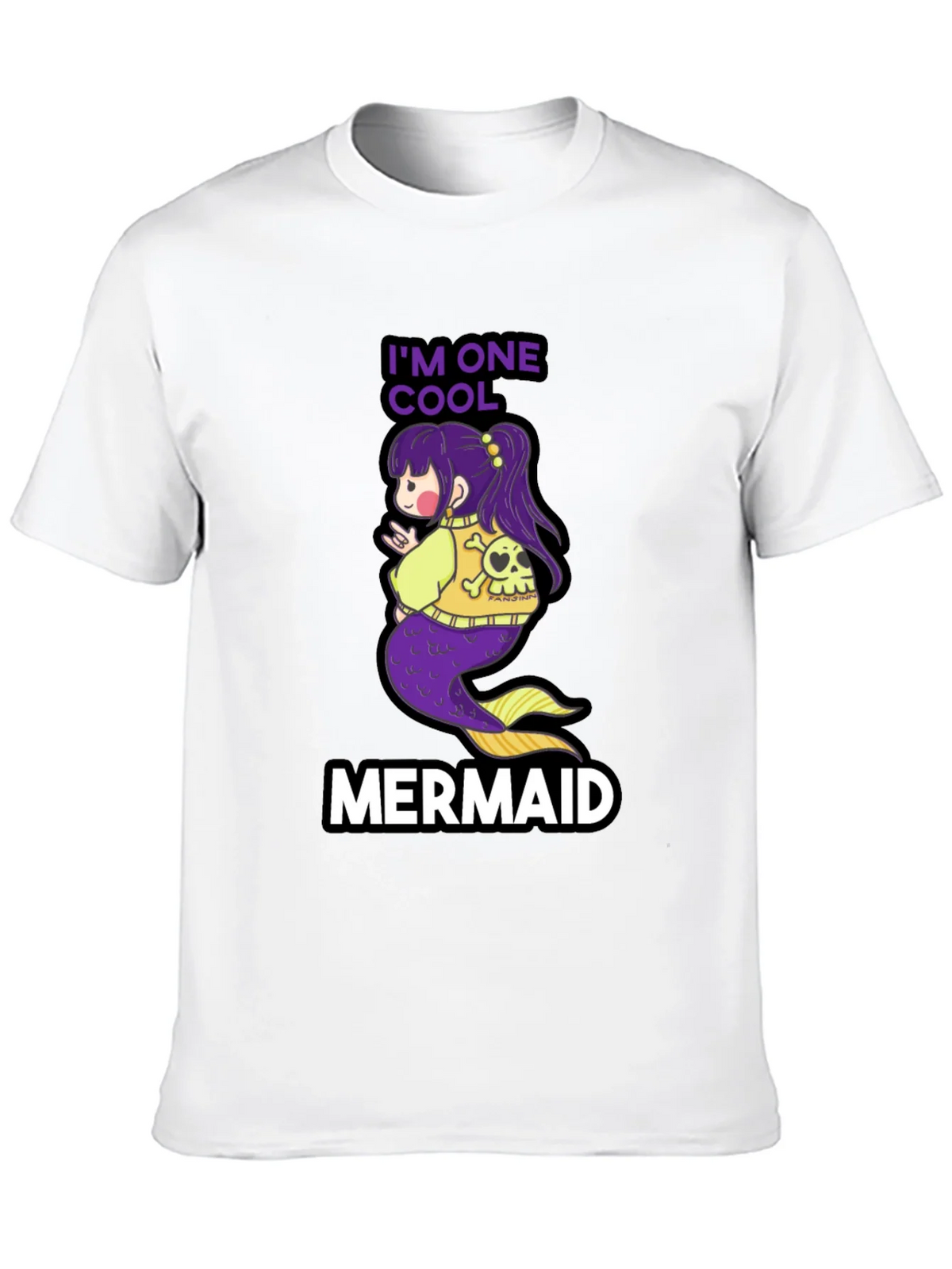 Cool Mermaid T-Shirt - Black Cotton Tee product image 2