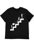 Motivational Steps T-Shirt - Black Graphic Tee product image 1
