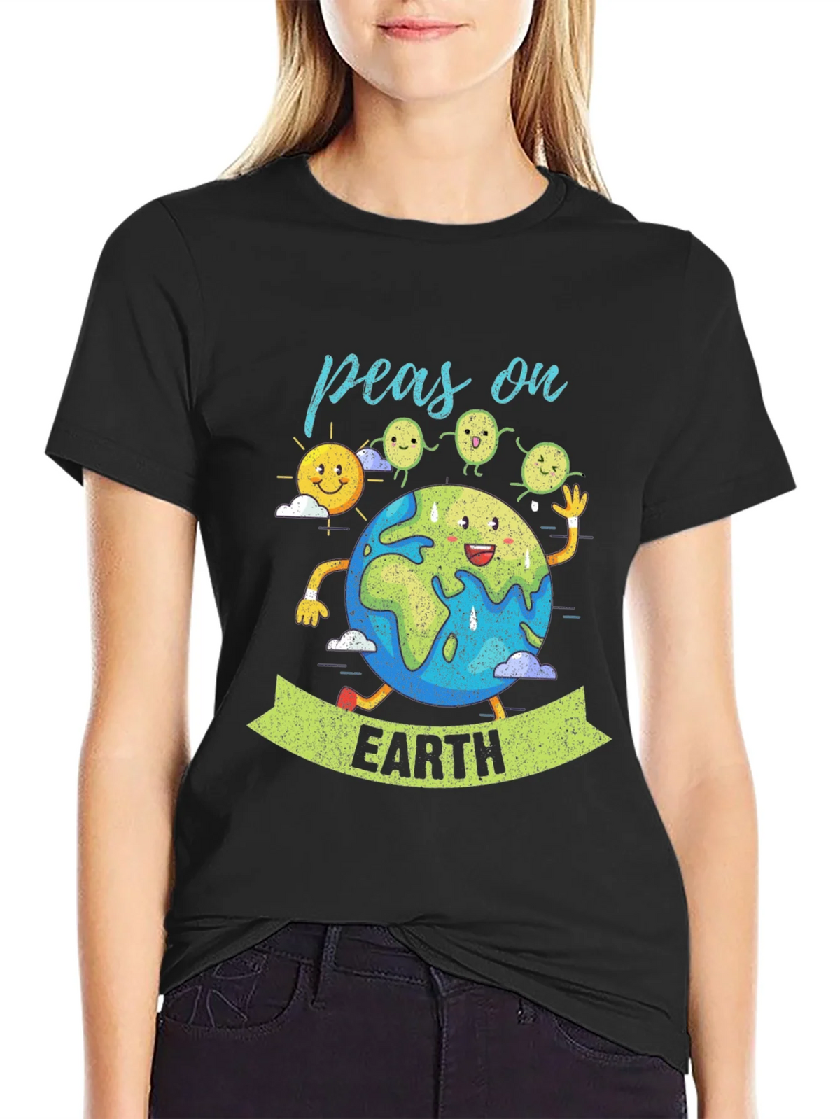 Peas on Earth Graphic T-Shirt - Eco-Friendly Design product image 2