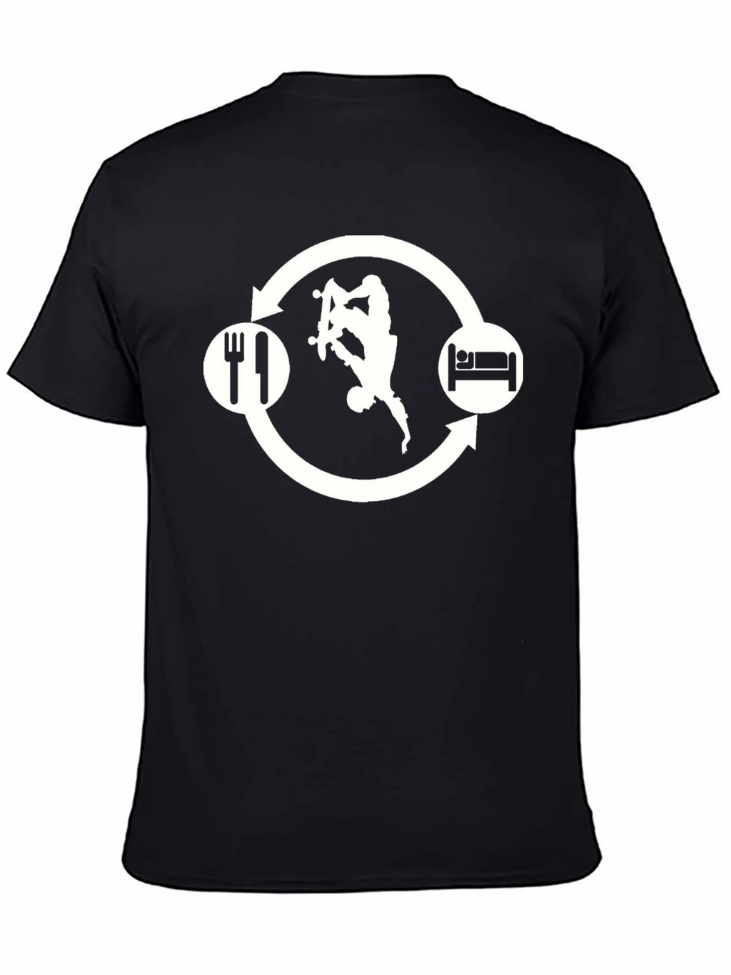Skate Eat Sleep Repeat Black Graphic Tee product image 4