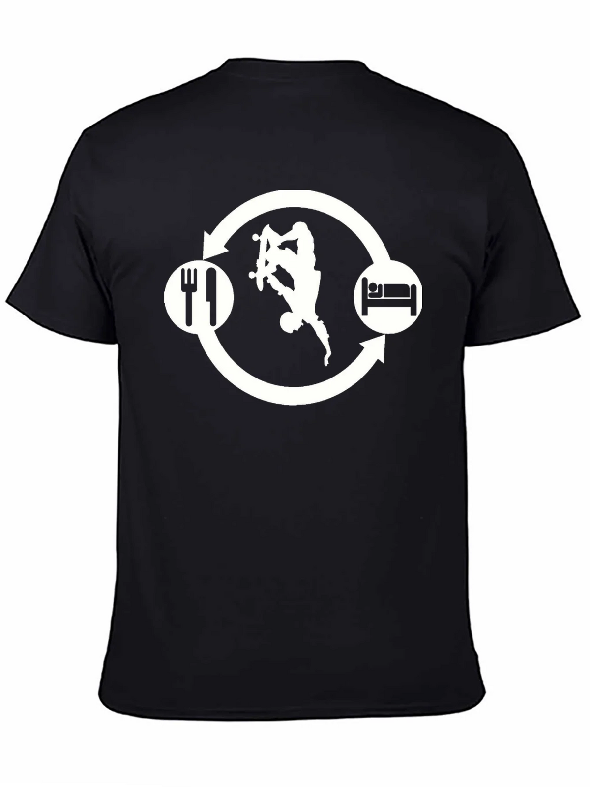 Skate Eat Sleep Repeat Black Graphic Tee product image 4