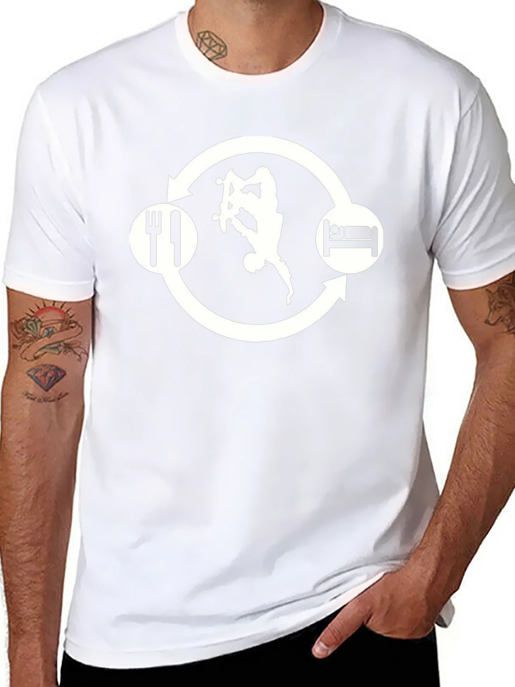 Skate Eat Sleep Repeat Black Graphic Tee product image 7