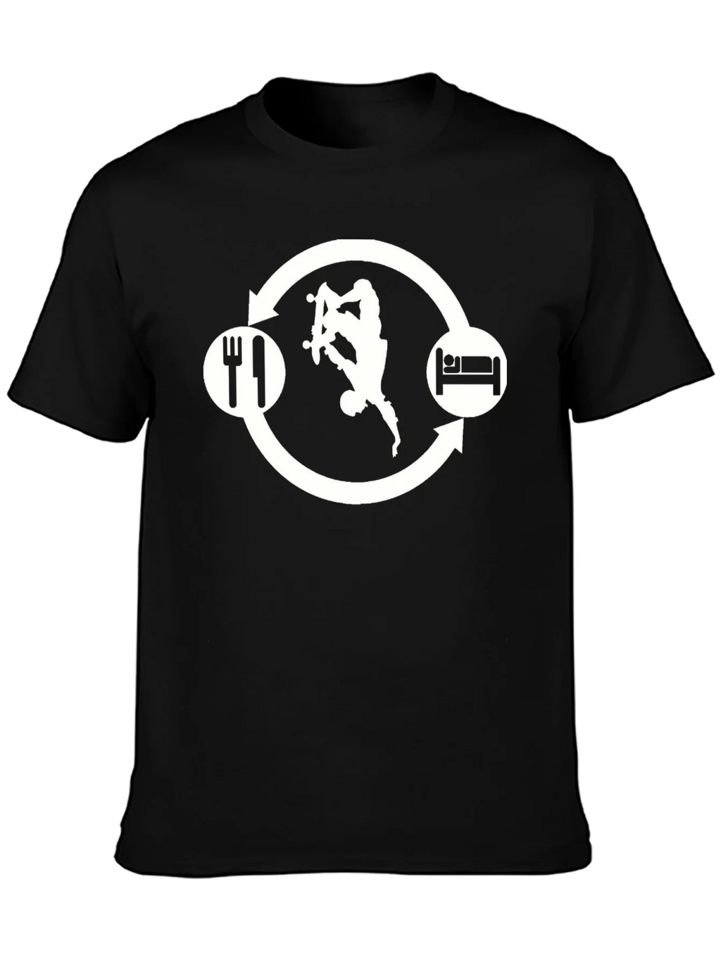 Skate Eat Sleep Repeat Black Graphic Tee product image 3