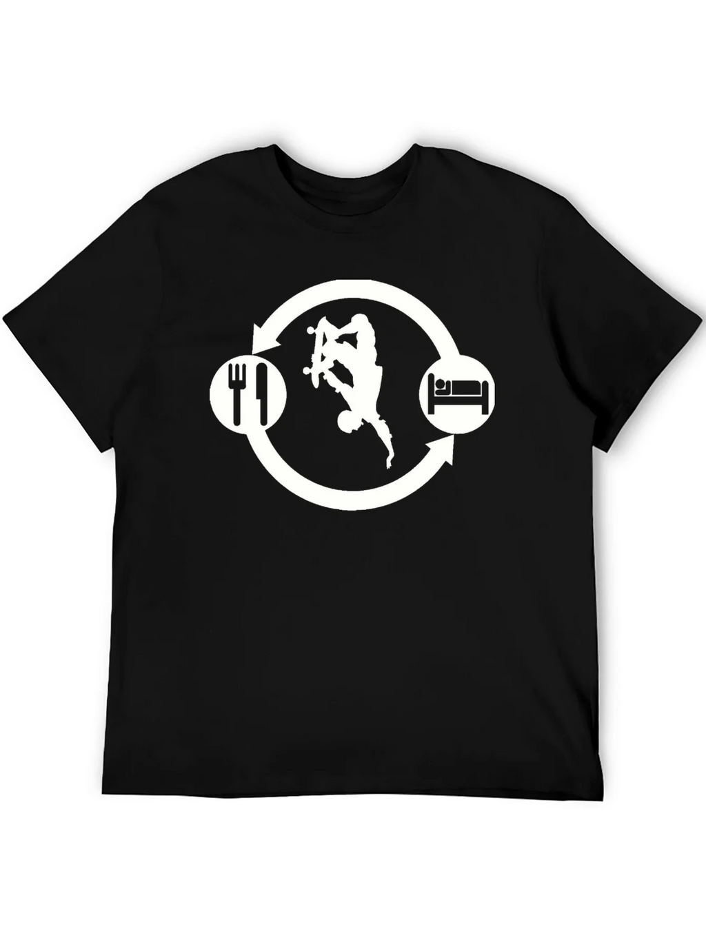 Skate Eat Sleep Repeat Black Graphic Tee product image 5