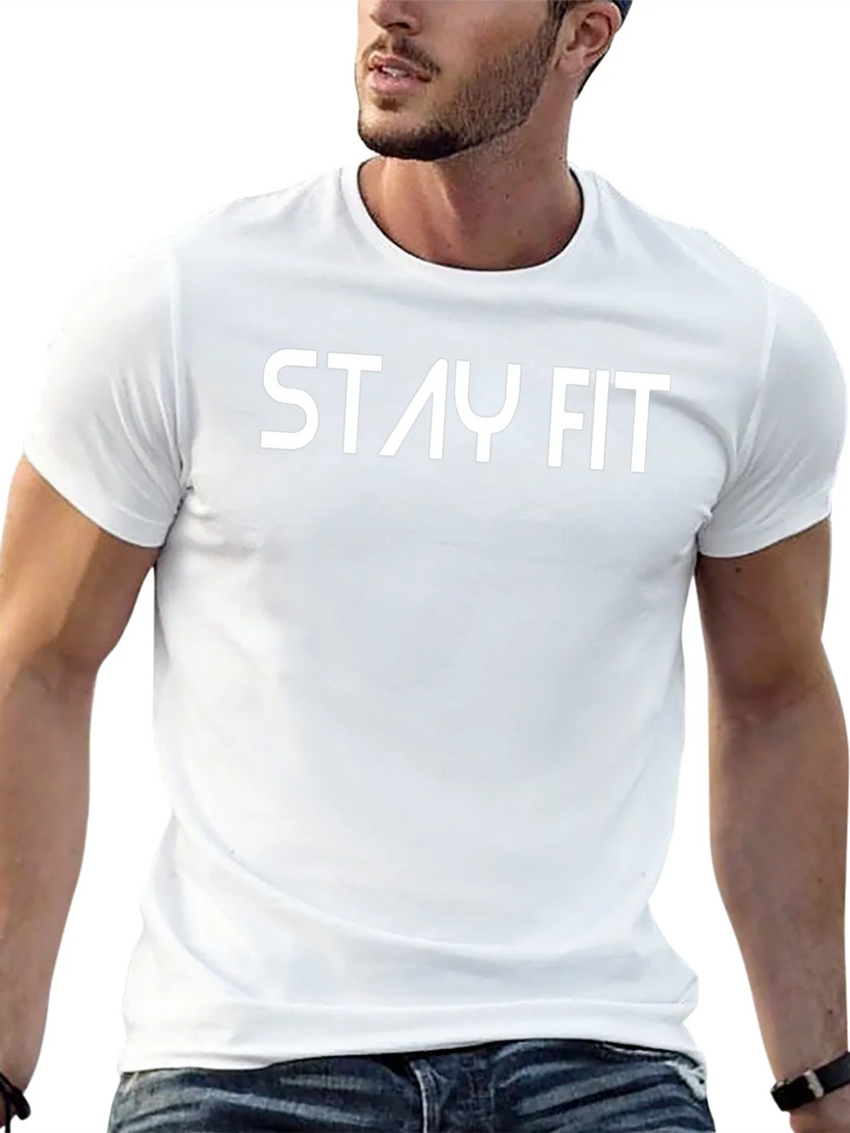 Stay Fit Black Graphic Tee product image 5