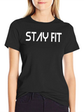 Stay Fit Black Graphic Tee product image 1
