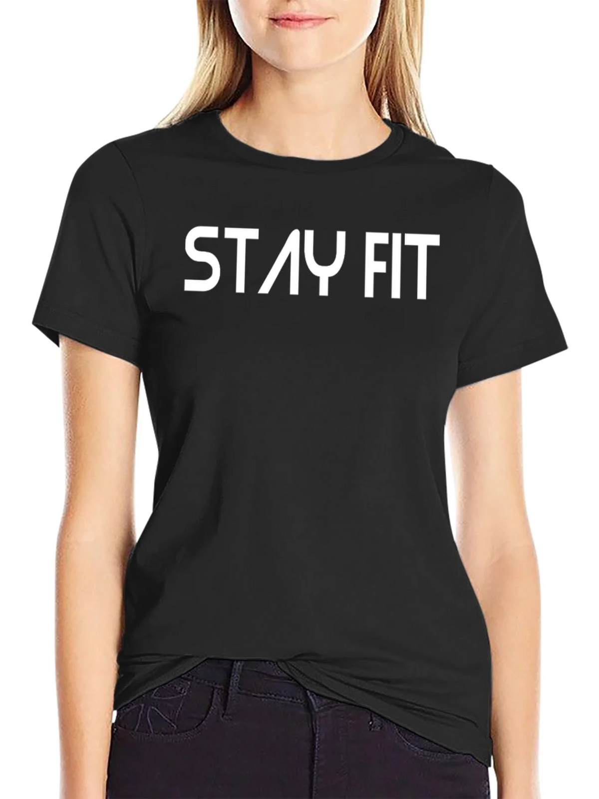 Stay Fit Black Graphic Tee product image 1