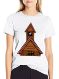 Retro Schoolhouse Graphic T-Shirt - Black product image 1