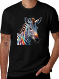 Rainbow Zebra Graphic Tee - Mens Black T-Shirt product image 1