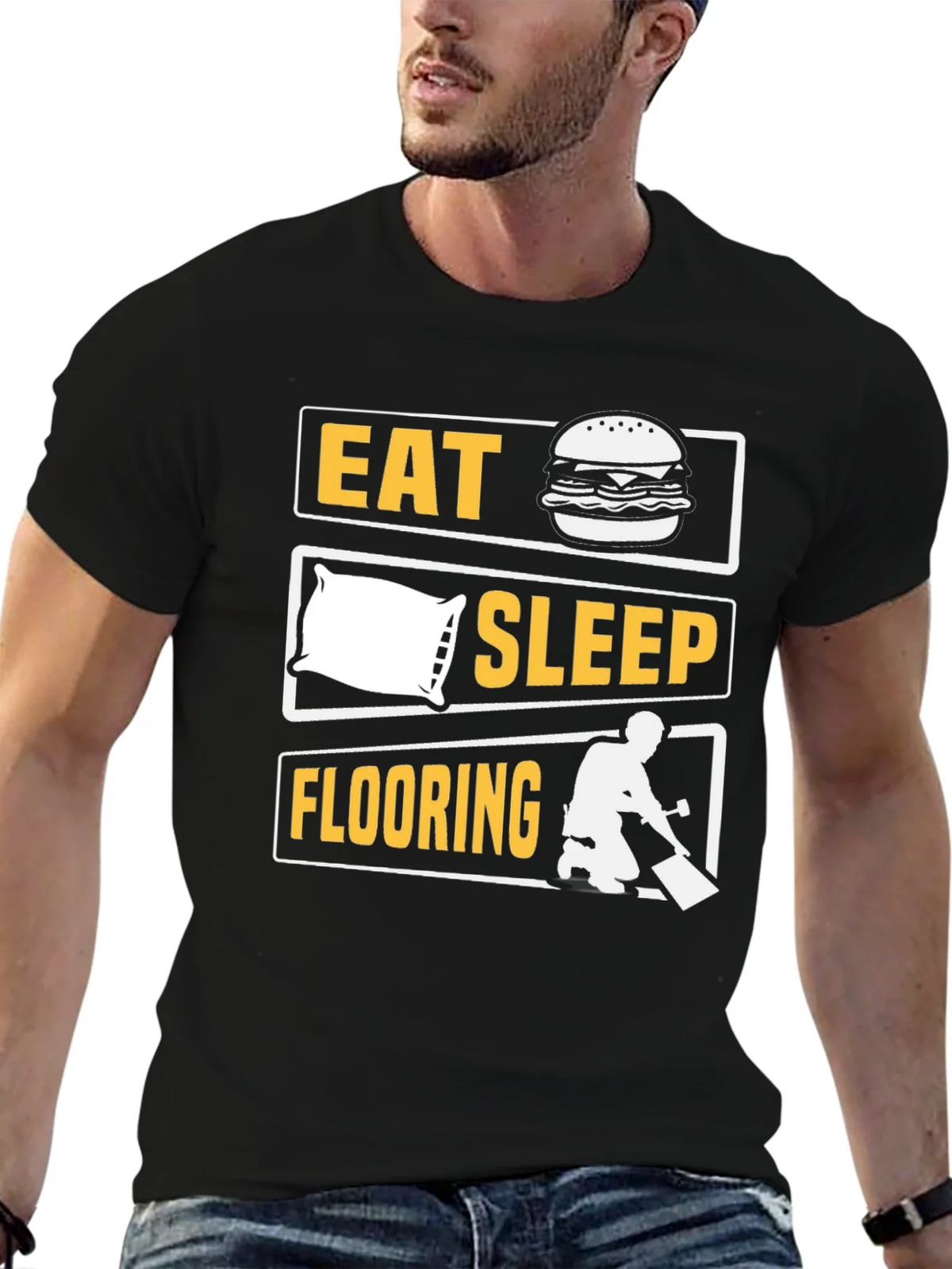 Eat Sleep Flooring T-Shirt Funny Job Tee product image 6