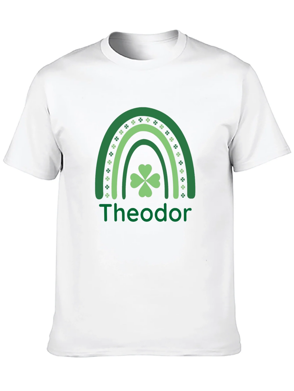 St. Patricks Day Personalized Rainbow Shamrock T-Shirt product image 4