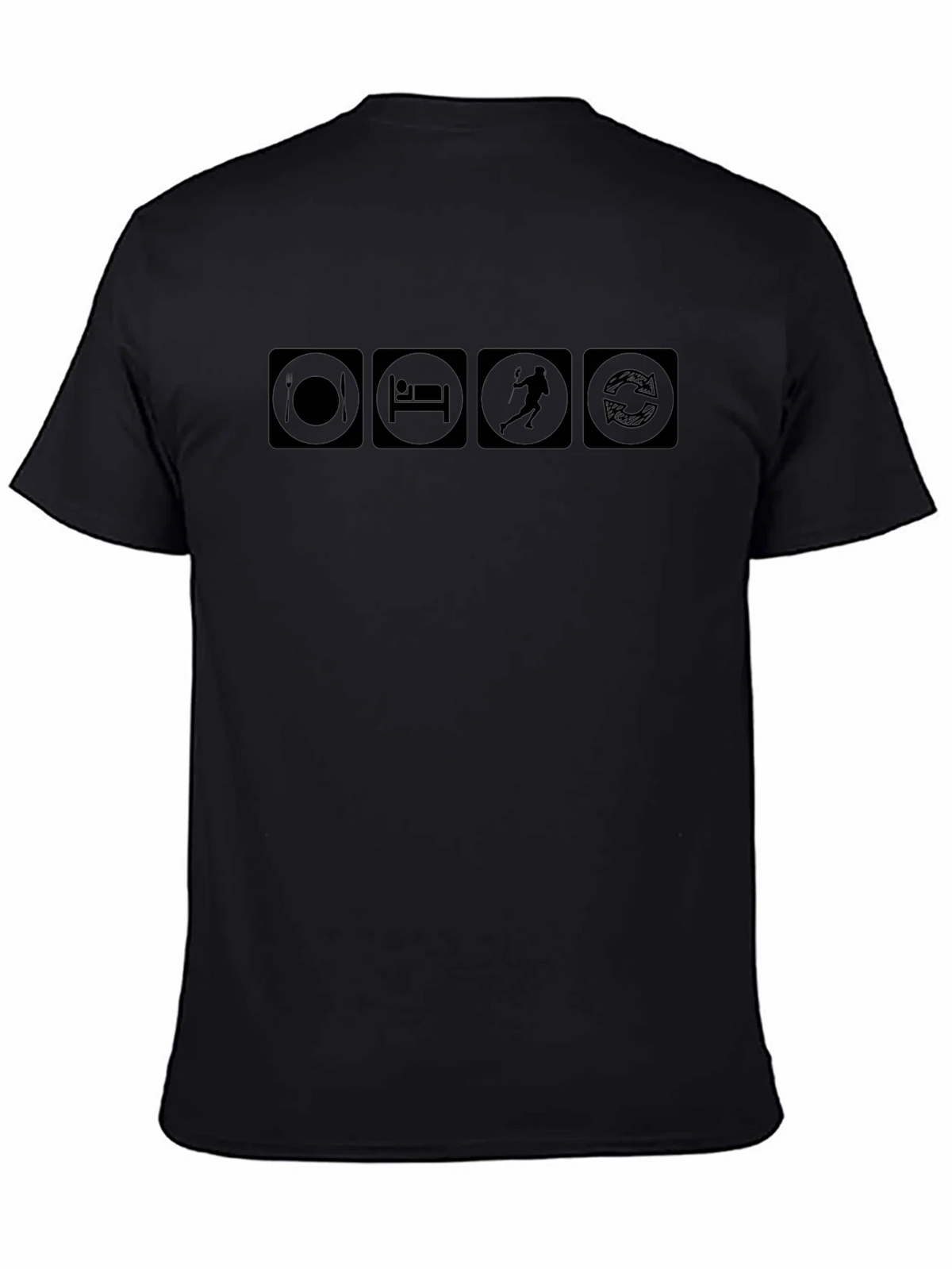 Eat Sleep Lacrosse Repeat Black T-Shirt product image 4