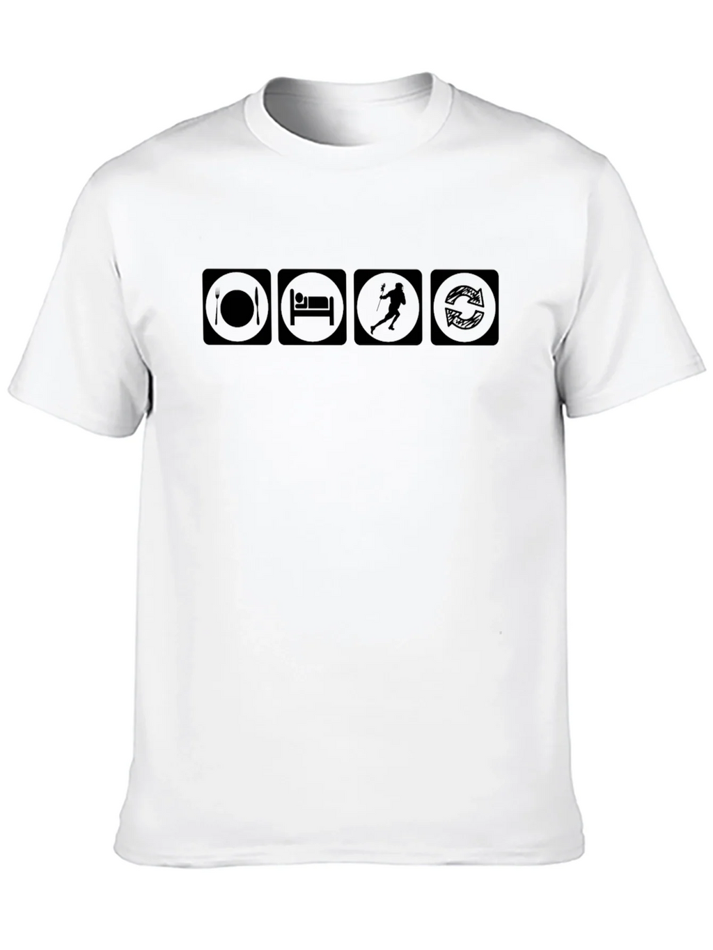 Eat Sleep Lacrosse Repeat Black T-Shirt product image 9