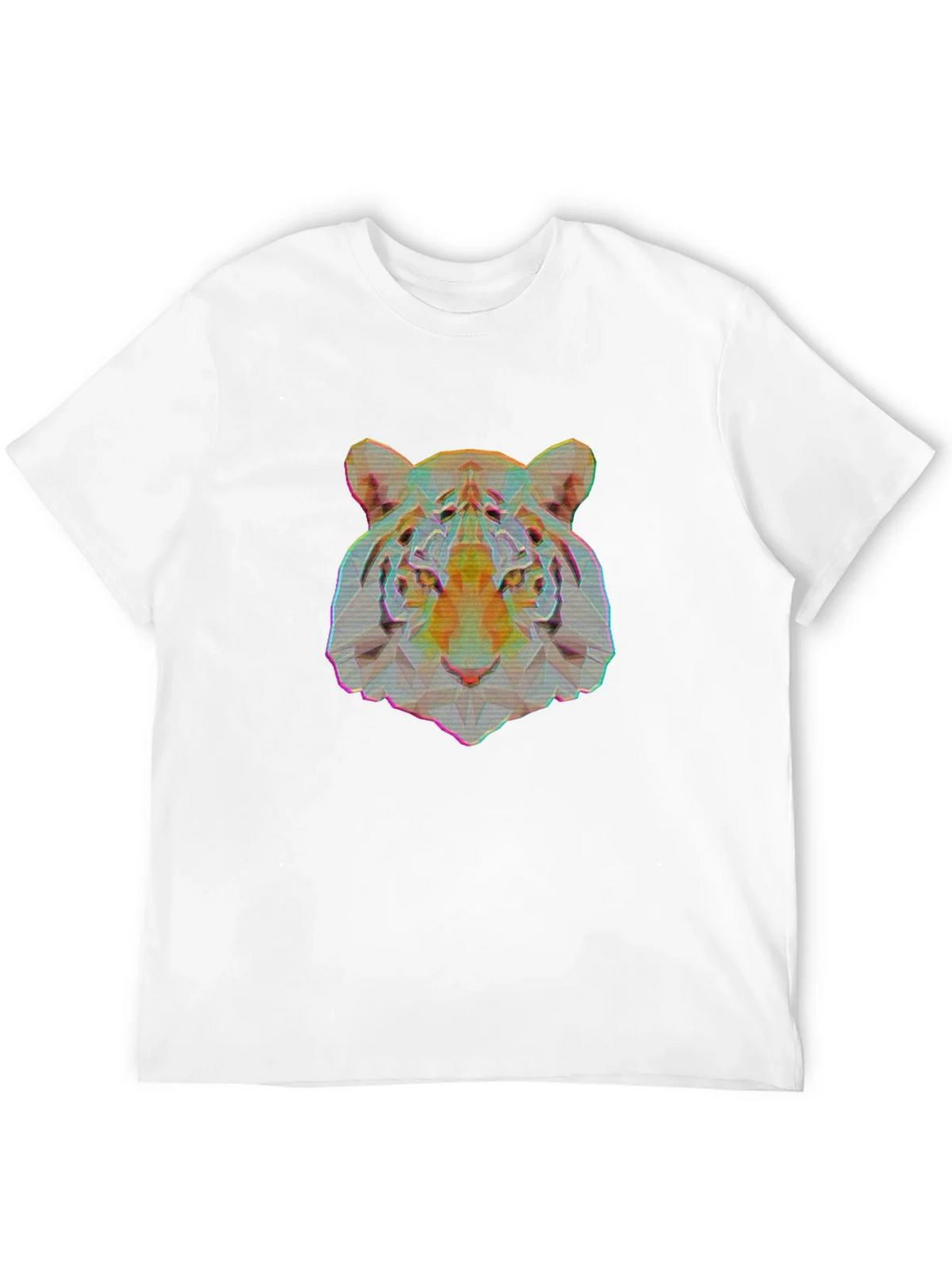 Geometric Tiger Graphic Print Black T-Shirt product image 5