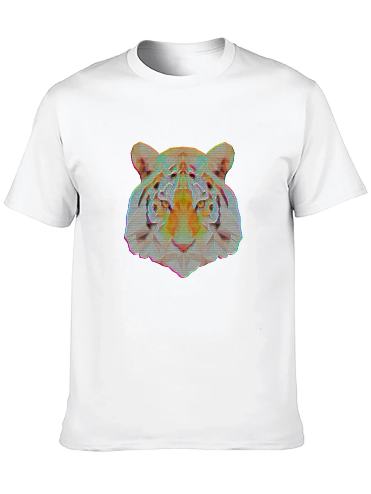 Geometric Tiger Graphic Print Black T-Shirt product image 4
