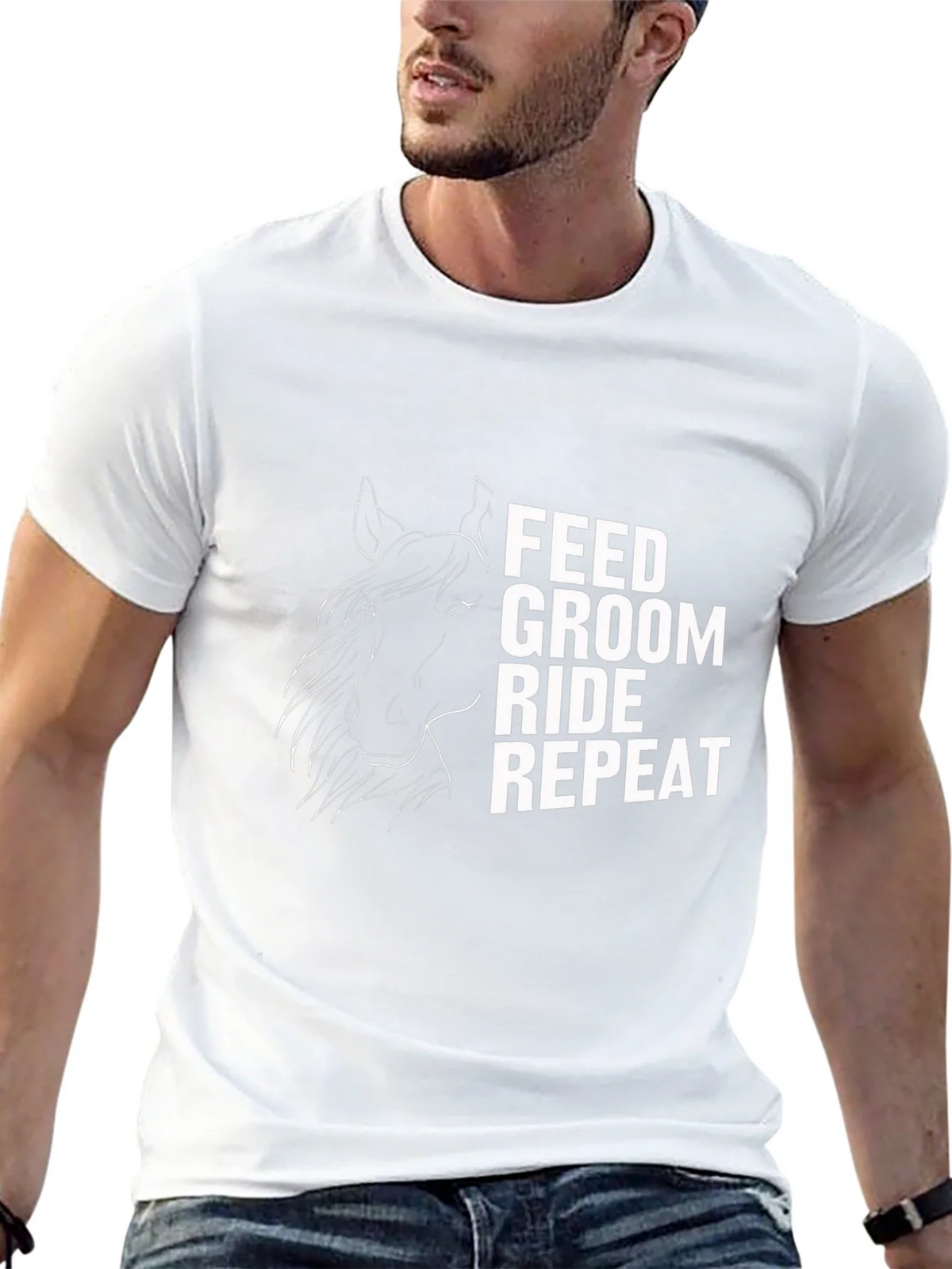 Feed Groom Ride Repeat T-Shirt - Horse Lover Tee product image 12
