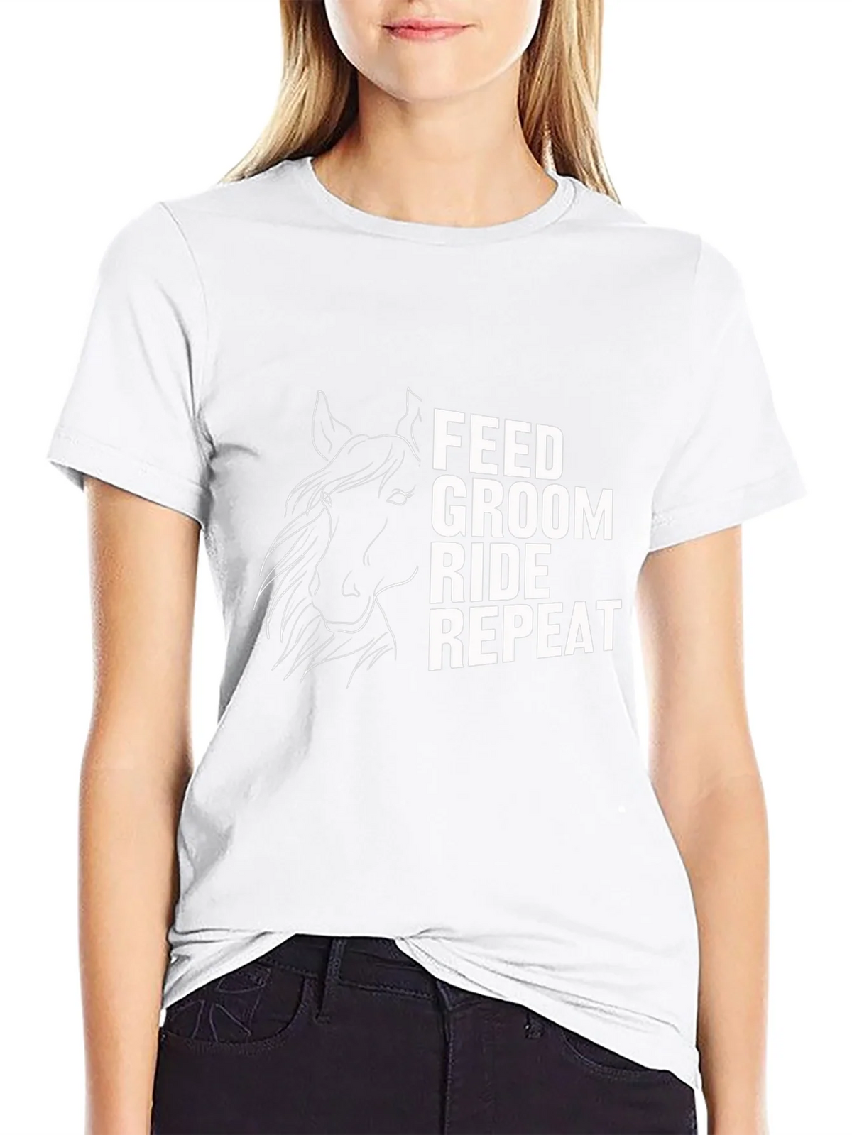 Feed Groom Ride Repeat T-Shirt - Horse Lover Tee product image 8