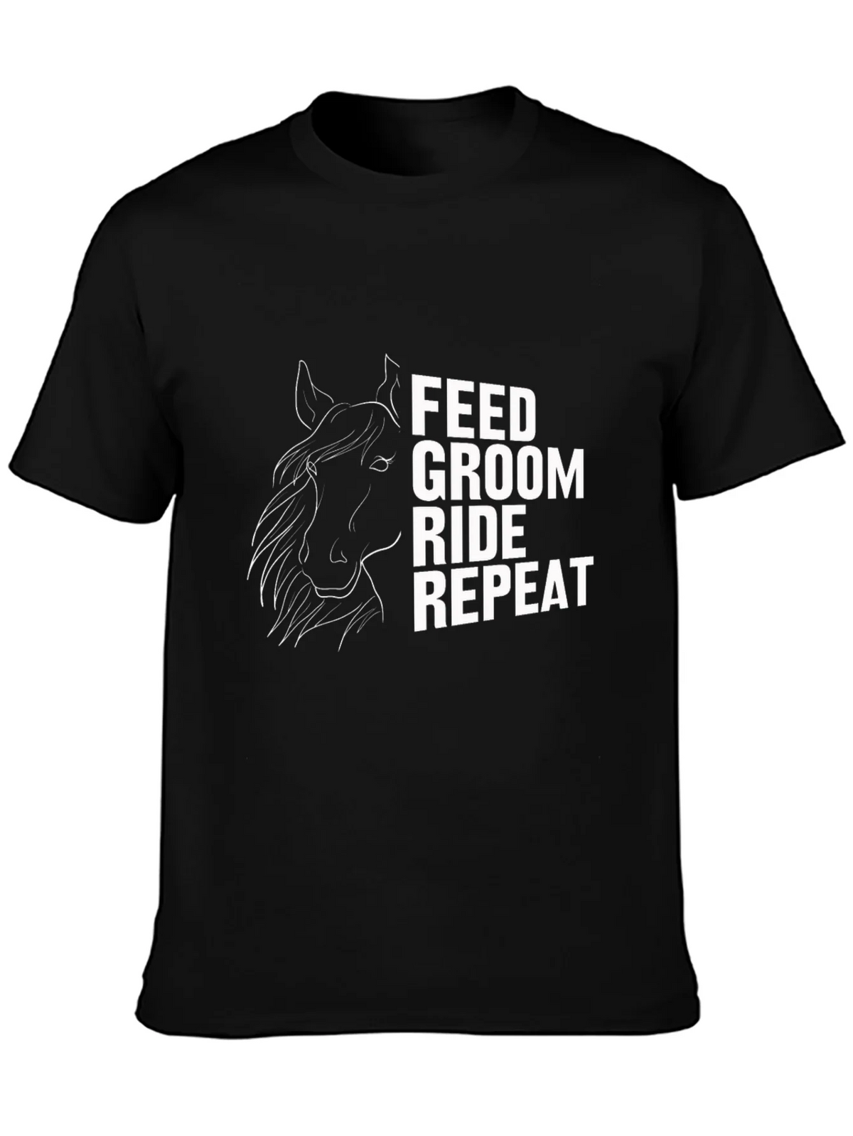 Feed Groom Ride Repeat T-Shirt - Horse Lover Tee product image 3