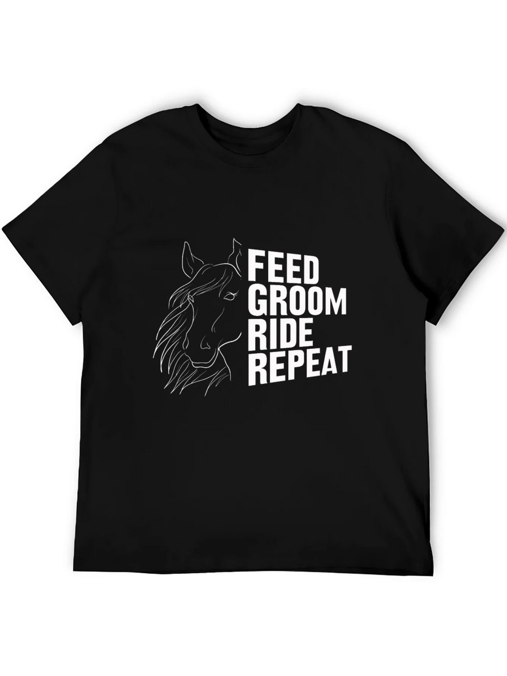 Feed Groom Ride Repeat T-Shirt - Horse Lover Tee product image 5