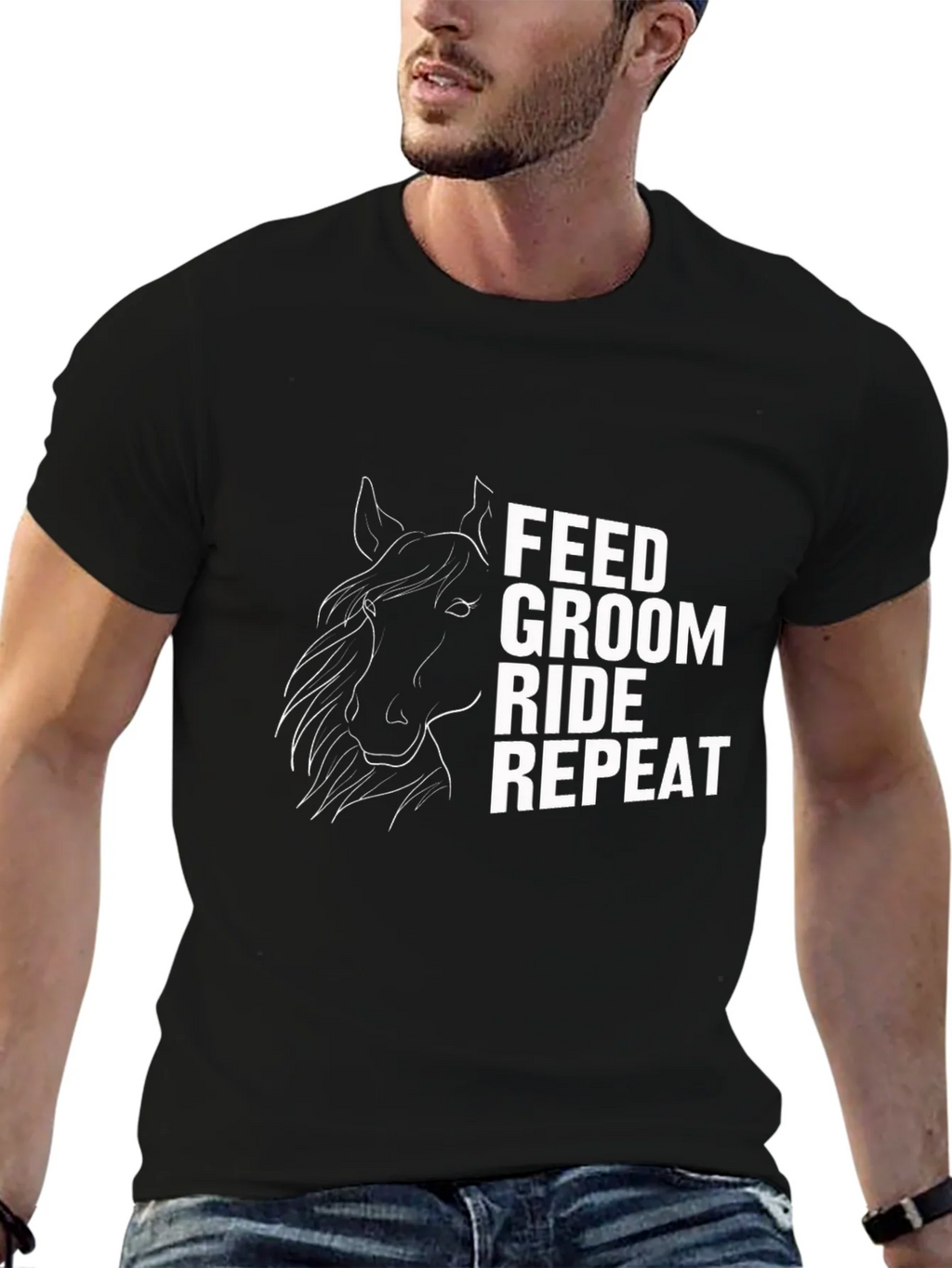 Feed Groom Ride Repeat T-Shirt - Horse Lover Tee product image 6