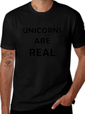 Unicorns are Real Graphic Tee - Black Cotton T-Shirt product image 1
