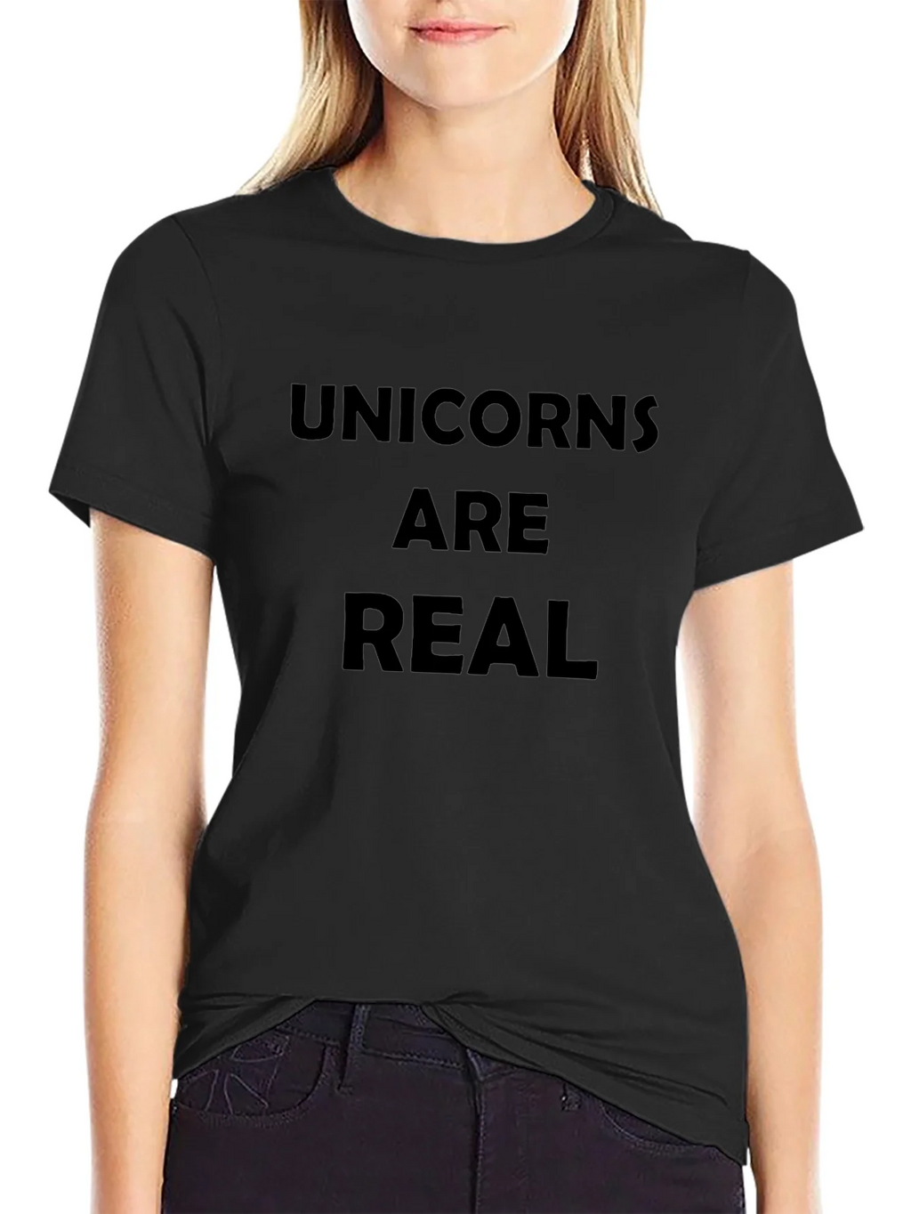 Unicorns are Real Graphic Tee - Black Cotton T-Shirt product image 2