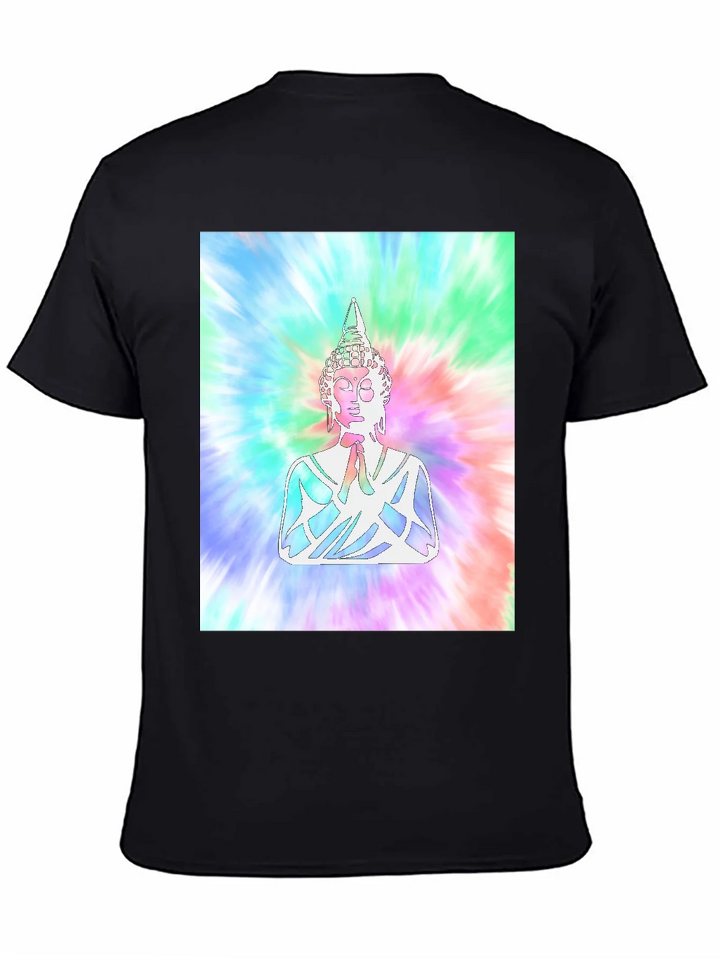 Tie-Dye Buddha Graphic Print T-Shirt product image 4