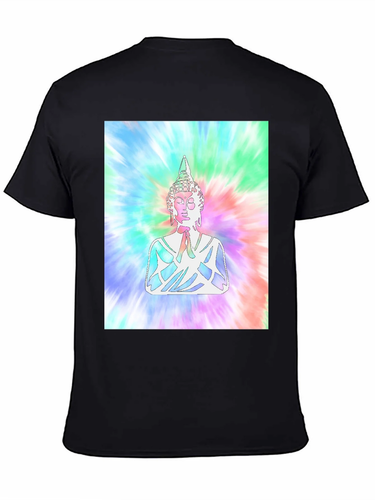 Tie-Dye Buddha Graphic Print T-Shirt product image 4