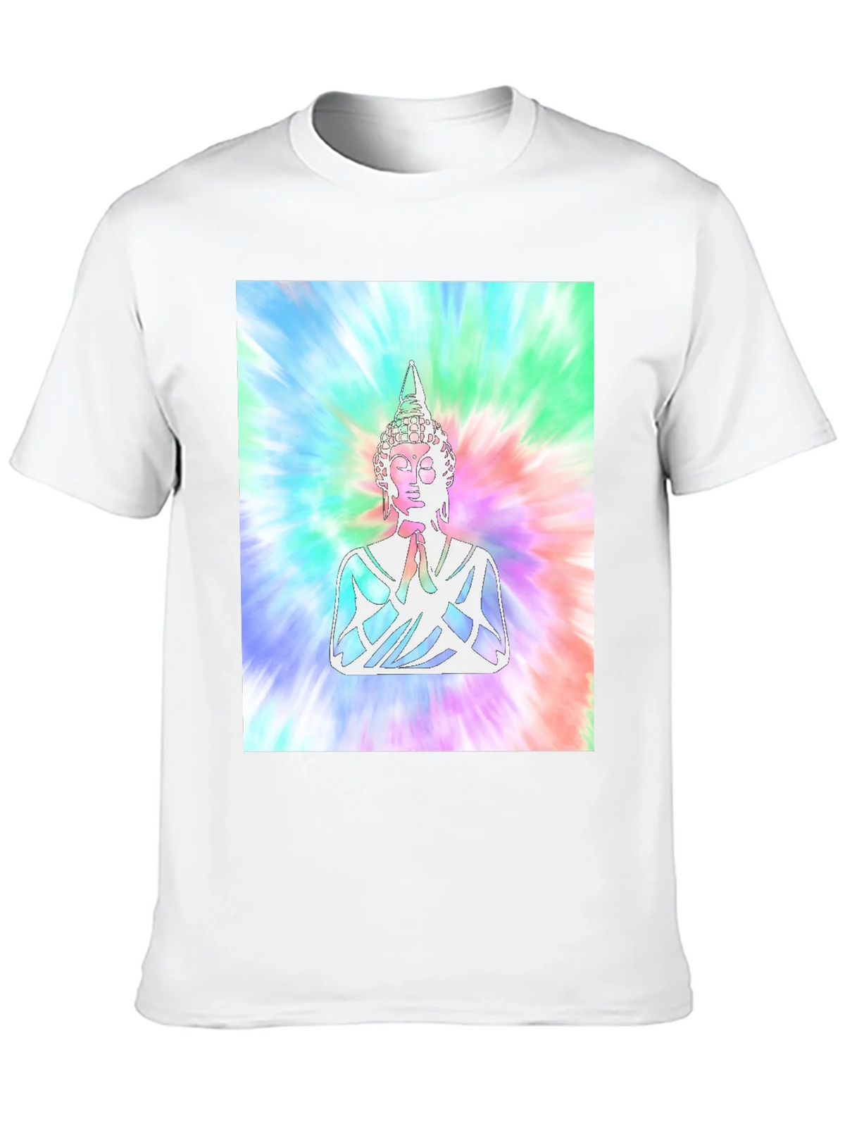 Tie-Dye Buddha Graphic Print T-Shirt product image 9