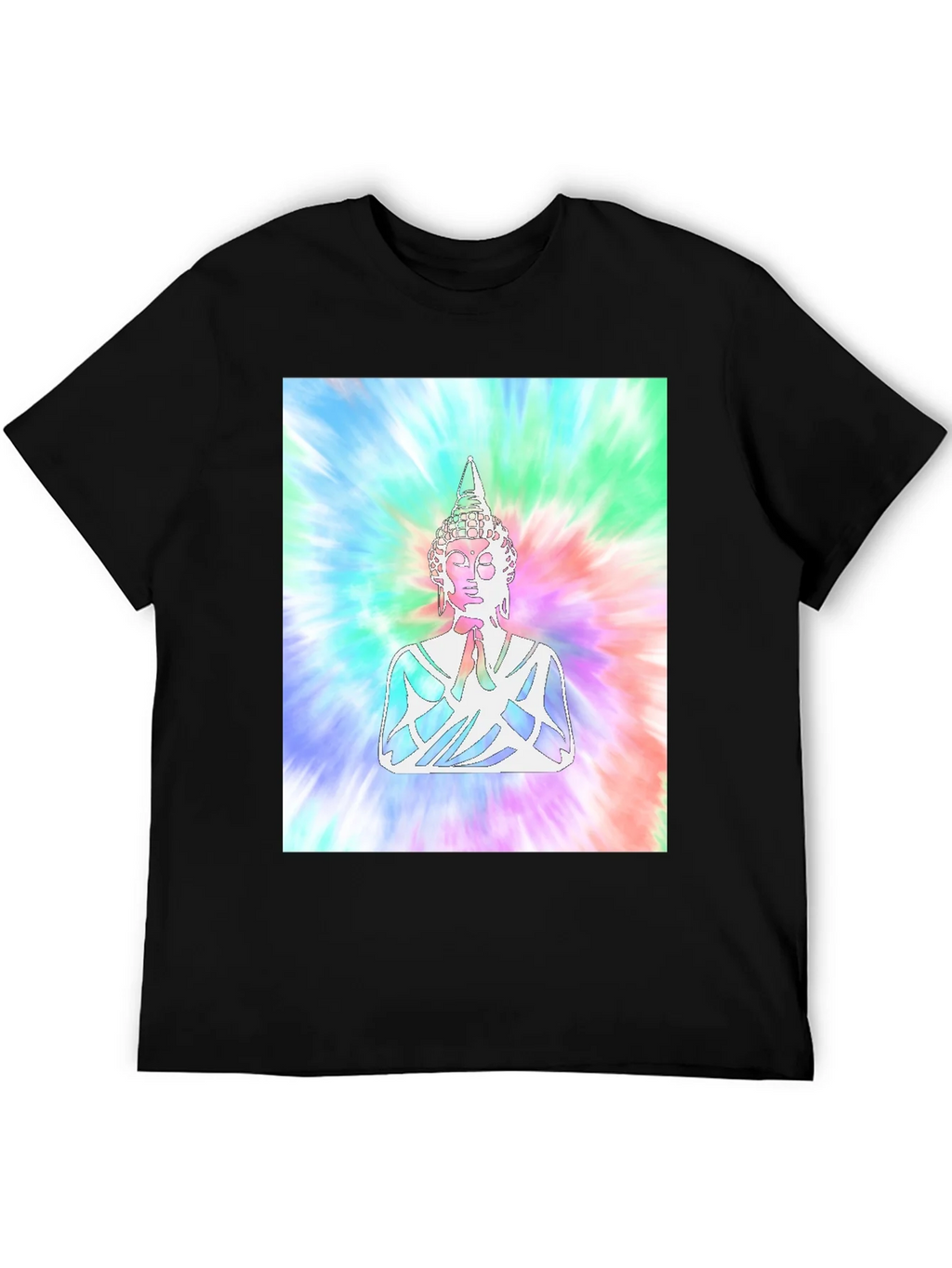 Tie-Dye Buddha Graphic Print T-Shirt product image 5