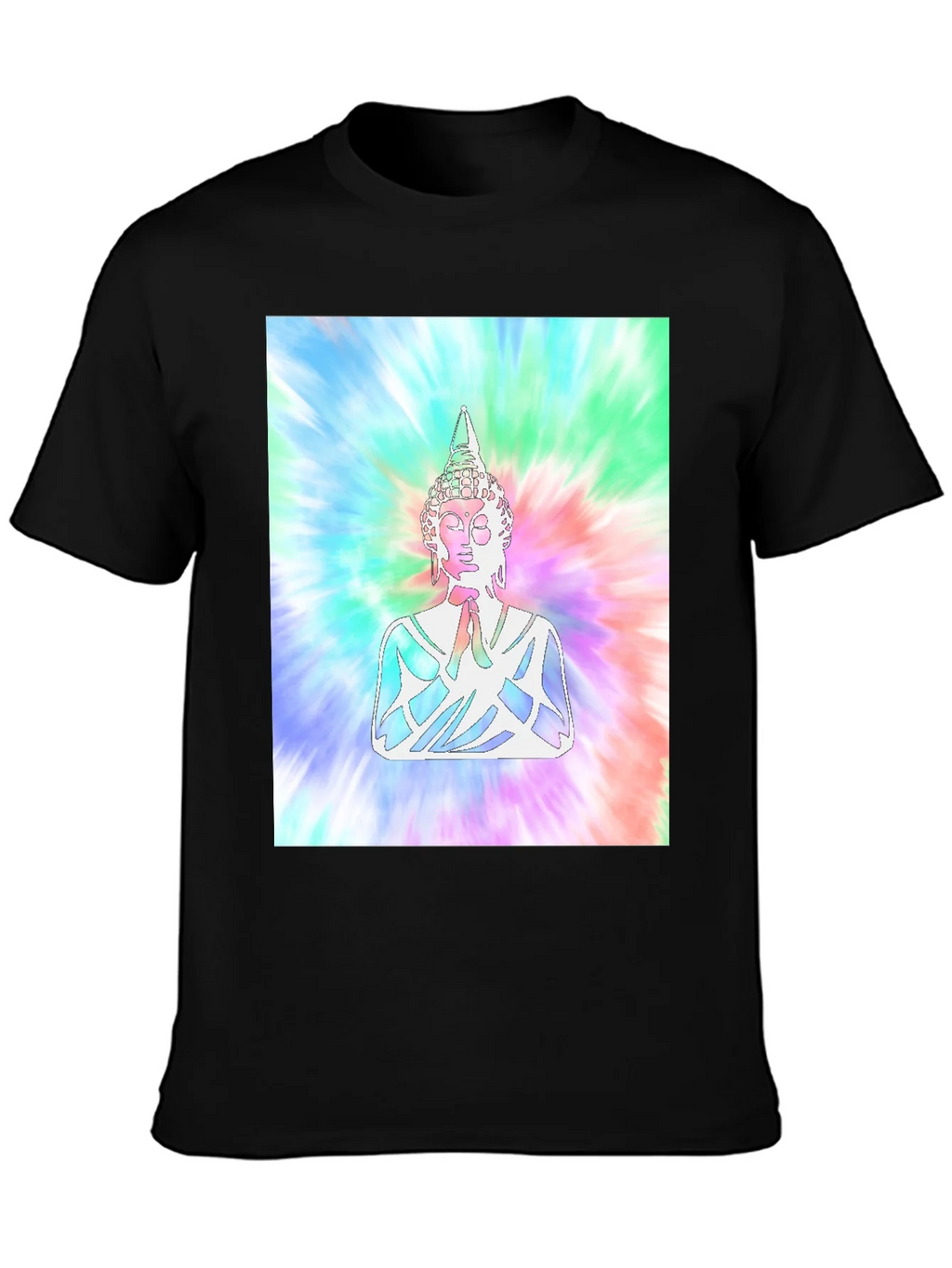 Tie-Dye Buddha Graphic Print T-Shirt product image 3