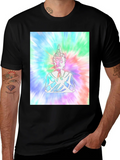Tie-Dye Buddha Graphic Print T-Shirt product image 1