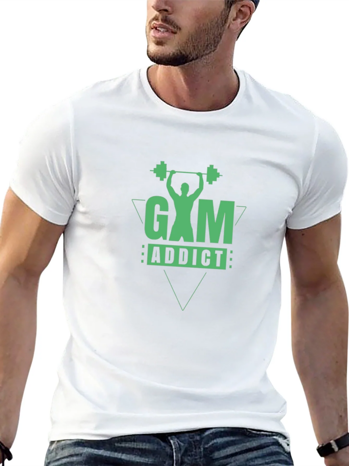 Gym Addict Graphic Tee - Black Cotton Fitness Shirt product image 12