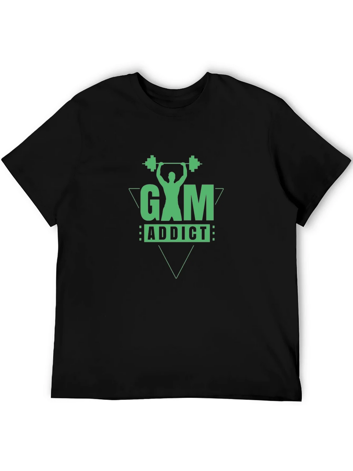Gym Addict Graphic Tee - Black Cotton Fitness Shirt product image 5
