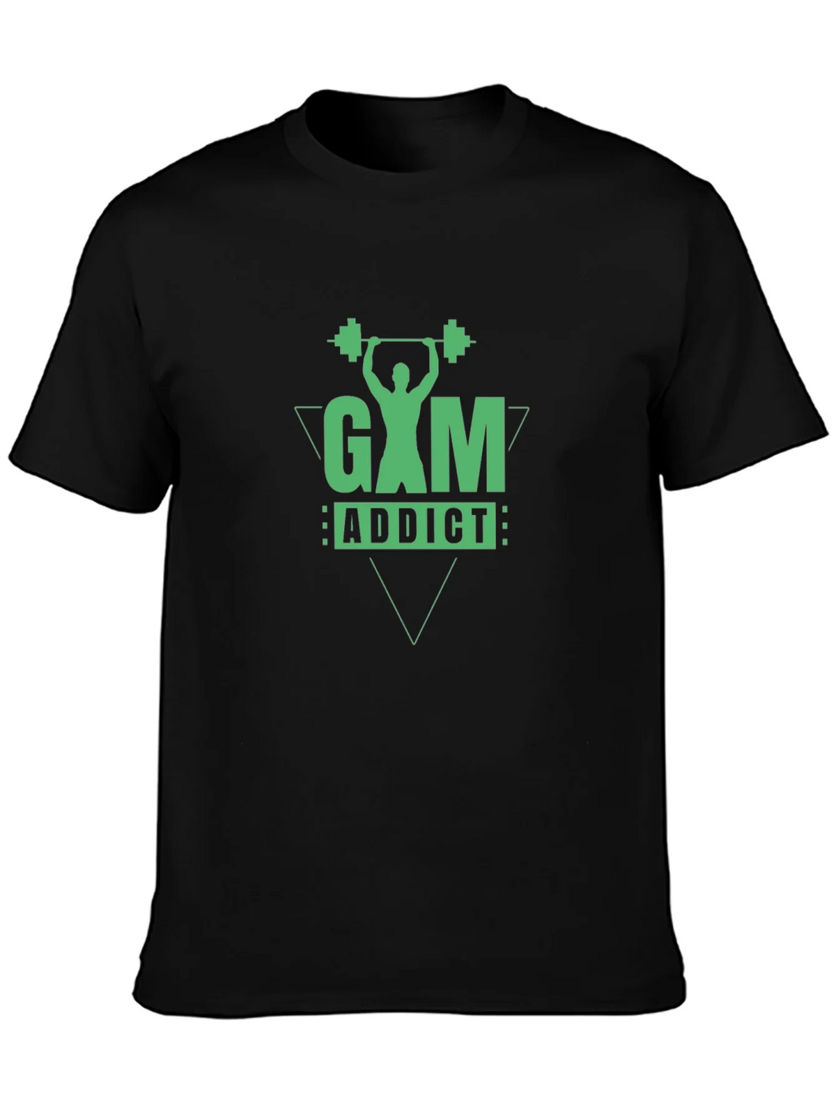 Gym Addict Graphic Tee - Black Cotton Fitness Shirt product image 3