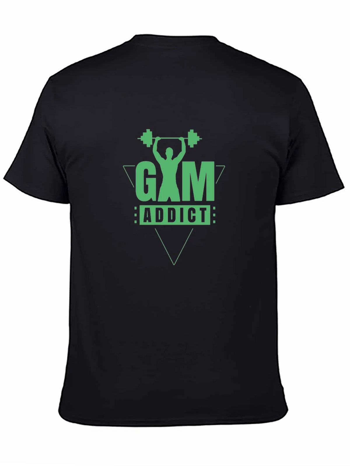 Gym Addict Graphic Tee - Black Cotton Fitness Shirt product image 4