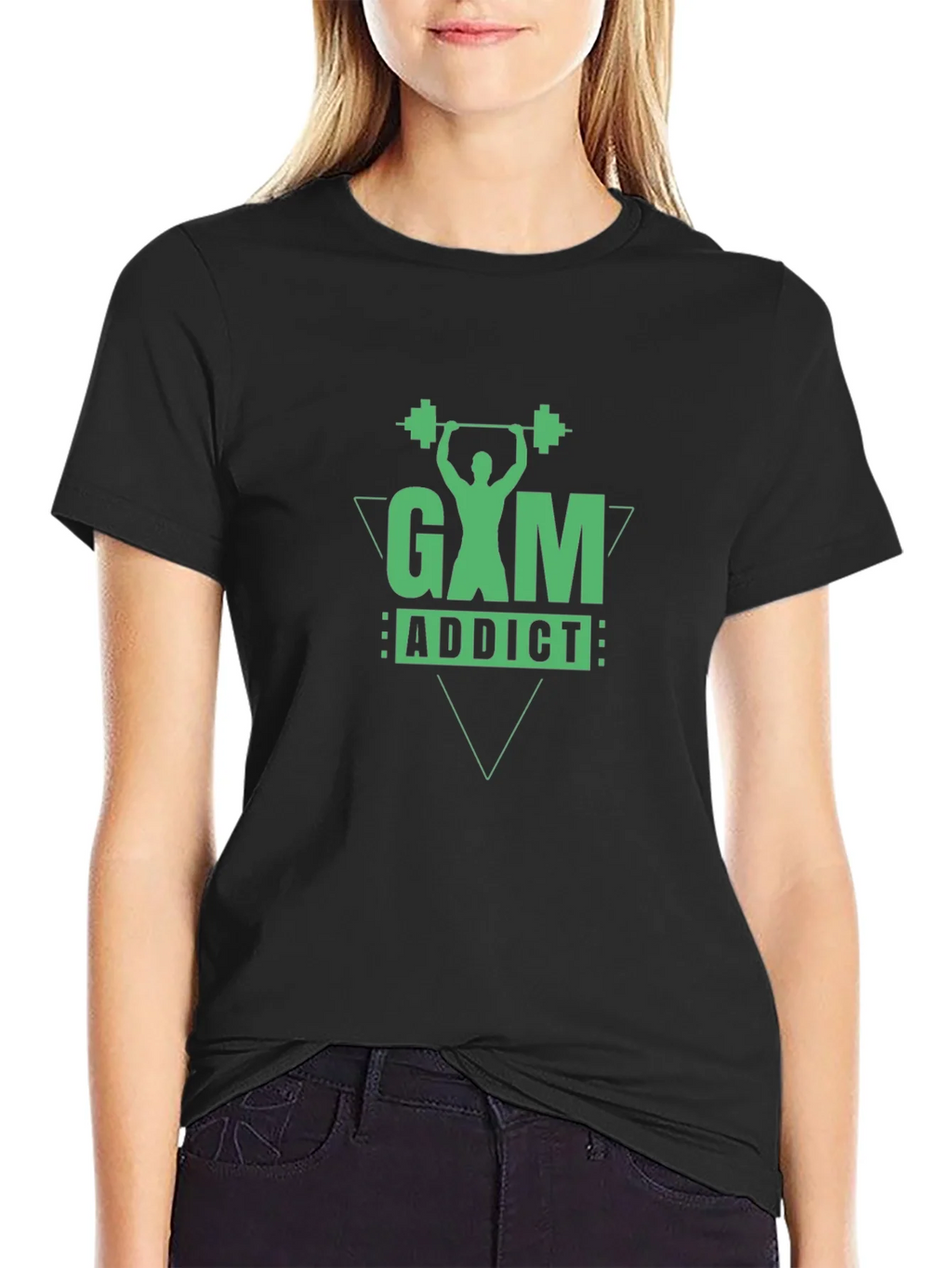 Gym Addict Graphic Tee - Black Cotton Fitness Shirt product image 2