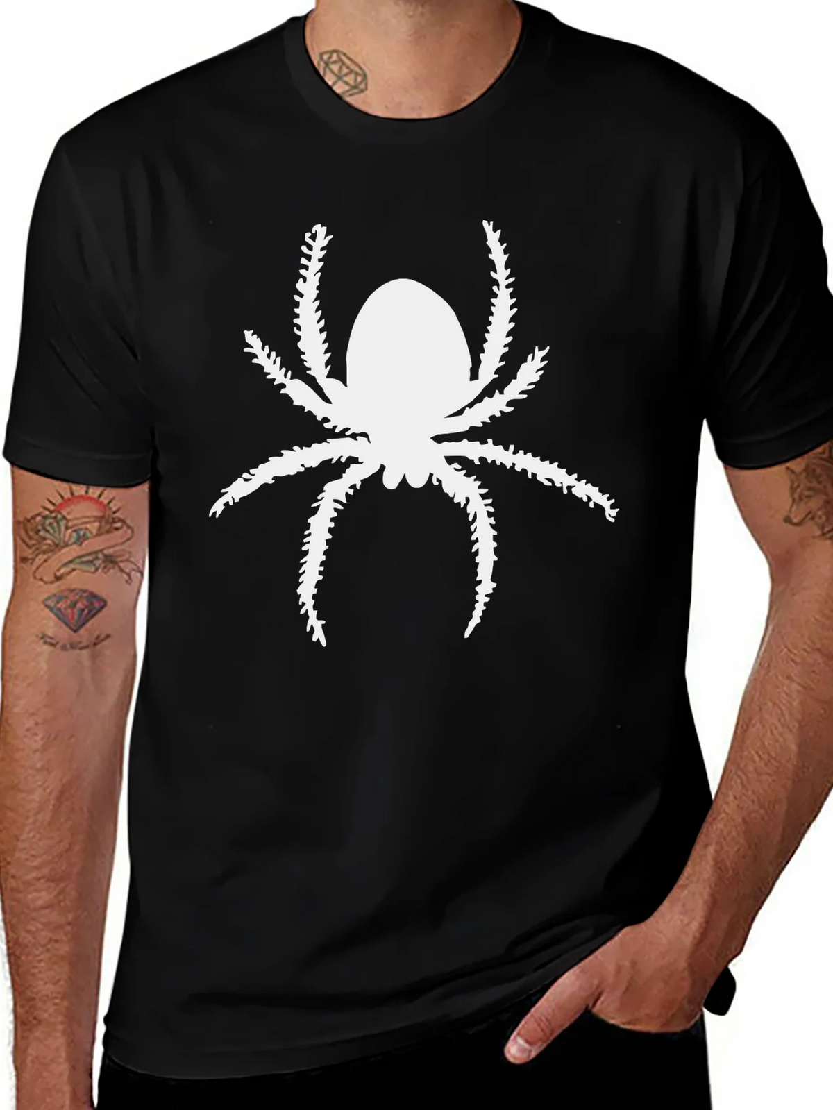 Spider Graphic Print Black Tee Shirt product image 1