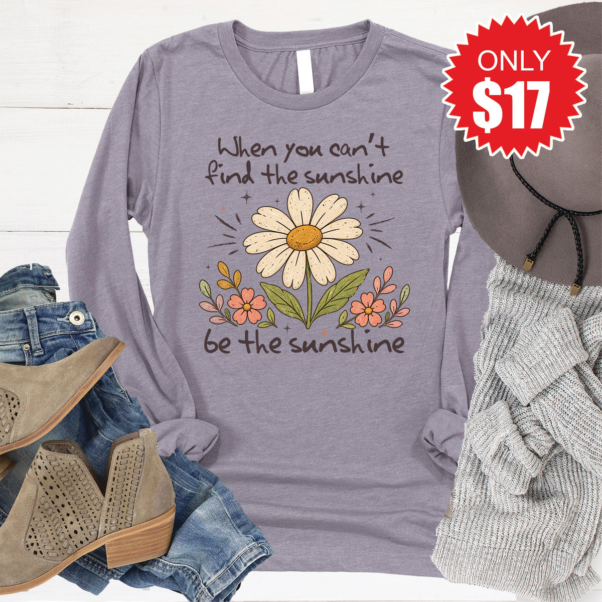 Be The Sunshine Long Sleeve - Heather Storm - 17 product image 1