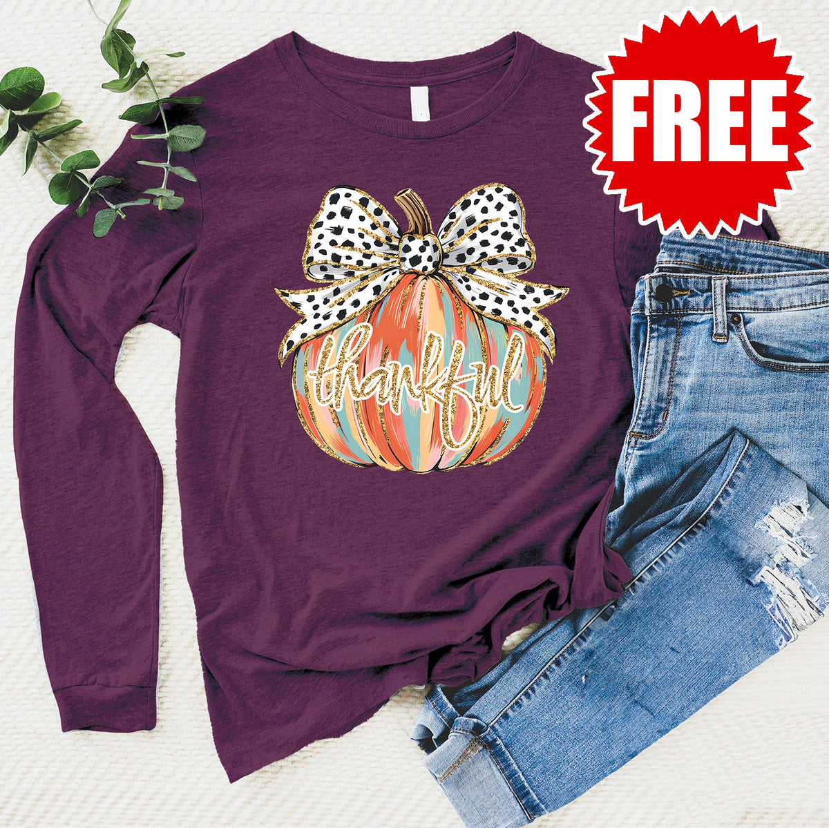 Thankful Long Sleeve - Heather Sugar Plum - 0
